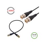 Bnc Kablo Erkek-erkek Hazır Uçlu 0.5 Mt - Siyah Cctv Görüntü Sinyal Kablosu - 1 Adet