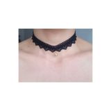 BNG AKSESUAR Siyah Dantel Gotik Yıldızlı Tasma Choker Kolye