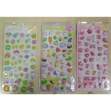 BNG STR 3D Kabarık Pofuduk Çıkartma Sticker Seti Defter Telefon Süsü (3 Farklı Tema) - 1 Adet - Çok Renkli