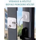 Bnl ticaret Pencere ve Balkon Kapı Kilidi Çelik Halatlı Yapışkanlı Dolap, Çekmece Çocuk Emniyeti