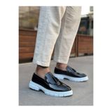 BOA ABA0240 Yüksek Taban Klasik Parlak Püsküllü Rugan Siyah Erkek Ayakkabı BA0240-SYRB