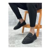 BOA BA0355 Bağcıksız Keten Siyah Taban Klasik Corcik Erkek Ayakkabı