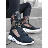 Boa BA0600 Siyah - Beyaz Renk Kamuflaj Boksör Model Yüksek Taban Unisex Postal Bot