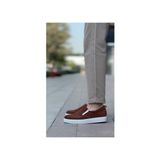 BOA Say-Ra Shoes Kahverengi Kadife Kadın Ayakkabı Düz Taban Suni Deri Günlük Kullanım İçin BA0339