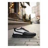 BOA Siyah Beyaz Parçalı Erkek Günlük Ayakkabı Bağcıklı Yüksek Taban Comfort SNEAKERBA0246