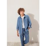 Bob 90lar İndigo Mavisi Jean Gömlek Oversize/Geniş Kesim 6210000-86709 Mavi-86709 5-6