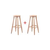 Bob Arts And Crafts Ikili Ahşap Yüksek Yuvarlak Bar Tabure Sandalye