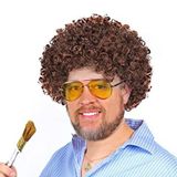 Bob Ross Bonus Peruk - Kahverengi, Yetişkin Kostüm Aksesuarı