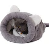 Bobi Kedi Yatağı Evcil Hayvan Kedi Minderi Yumuşak Kedi Tüneli Uyku Tulumu Yatak Kulübesi - Gri