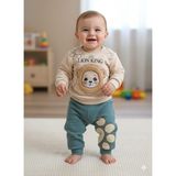 Bobişko Laura Baby Aslanlı Erkek Bebek Çocuk Alt Üst Eşofman Takımı - Çok Renkli - 9 - 12 Ay