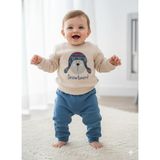 Bobişko Laura Baby Erkek Bebek/çocuk Alt Üst Eşofman Takımı - Krem - Lacivert - 18 - 24 Ay