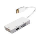 Boblov Display Port To Dvı/vga/hdmı 3in1 Çevirici Adaptör Kablo Display DVI VGA HDMI