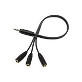 Boblov Ses sistemi kablosu 1 erkek 3 dişi 3,5mm stereo kablo - Siyah