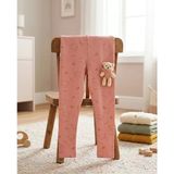 Bobsi Co Kız Çocuk Ayıcık Desenli Kadife Tayt 3D Peluş Detaylı Esnek Belli - Pembe - 4 Yaş