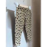 Bobsi Co Kız Çocuk Fitilli Kadife Krem Leopar Tayt - 7 - 8 Yaş - Leopar - Krem