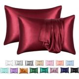 Boby Silk %100 Natural Hakiki Ipek Yastık Kılıfı - Pillow Case - %100 Luxury Natural Silk - Bordo - 50x70