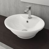 Bocchi 1216-062-0126 50 cm Parlak Beyaz Milano Batarya Banklı Çanak Lavabo