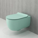 Bocchi 1417-033-0128 V Tondo Rimless Kanalsız Kısa Mat Mint Yeşil Asma Klozet