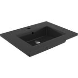 Bocchı Bocchi Milano Etajerli Lavabo 60 cm - Parlak Siyah - 1161-005-0126 - Beyaz