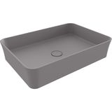 Bocchı Bocchi Sottile Slim Line Tezgah Üstü Dikdörtgen 55X38CM. Lavabo - Mat Gri - 1476-006-0125 - Beyaz