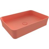 Bocchı Bocchi Sottile Slim Line Tezgah Üstü Dikdörtgen 55X38CM. Lavabo - Mat Somon - 1476-032-0125 - Beyaz
