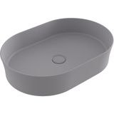 Bocchı Bocchi Sottile Slim Line Tezgah Üstü Elips 55X38CM. Lavabo - Mat Gri - 1521-006-0125 - Beyaz