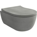 Bocchı Bocchi V-Tondo Rimless Asma Klozet - Mat Beton - 1417-069-0128 - Beyaz