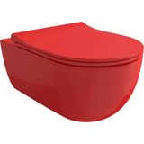 Bocchı Bocchi V-Tondo Rimless Asma Klozet - Parlak Kirmizi - 1416-019-0128 - Beyaz