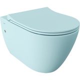 Bocchı Bocchi Venezia Asma Klozet Kanalsız Mat Buz Mavi Kapak Dahil 1295-029-0128 - Beyaz
