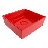 Bocchı Bocchi Vessel Kare Lavabo 38X38 cm - Parlak Kirmizi - 1173-019-0125 - Beyaz