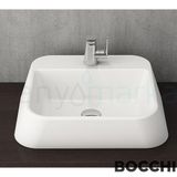 BOCCHI Elba 1074-001-0126 42 cm Parlak Beyaz Batarya Banklı Çanak Lavabo