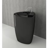 Bocchi Etna Parlak Siyah Yerden Monoblok Banklı Lavabo Batarya