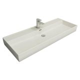 Bocchi Milano 120 cm Parlak Beyaz Etajerli Tezgah Üstü Asma Lavabo