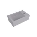 Bocchi Milano 37 cm Mat Gri Dar Sağ Tezgah Üstü Asma Lavabo