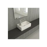 Bocchi Milano 37 cm Parlak Beyaz Dar Sol Tezgah Üstü Asma Lavabo