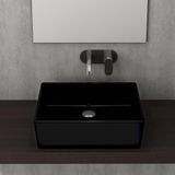 Bocchi Milano 50 cm Çanak Batarya Delikli Parlak Siyah Lavabo