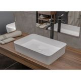 Bocchi Slim Line Dikdörtgen Ince Kenar Lavabo 55 x 38 cm Parlak Siyah
