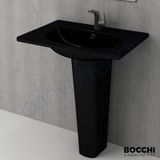 Bocchi Taormina Arch 65 cm Parlak Siyah Etajerli Lavabo