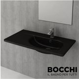 Bocchi Taormina Arch 86 cm Etajerli Mat Siyah Lavabo