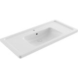 Bocchi Taormina Pro Etajerli Lavabo 105 cm Parlak Beyaz - Çok Renkli