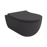 Bocchi V-Tondo Rimless Mat Antrasit Gizli Taharet Girişli Asma Klozet