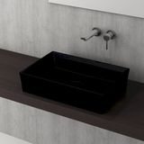 Bocchi Vessel 56x38 cm Parlak Siyah Tezgah Üstü Lavabo