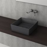 Bocchi Vessel Kare Tezgah Üstü 38 cm Mat Antrasit Lavabo