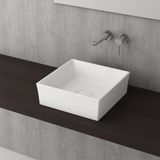 Bocchi Vessel Kare Tezgah Üstü 38 cm Mat Beyaz Lavabo