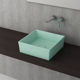 Bocchi Vessel Kare Tezgah Üstü 38 cm Mat Yeşil Lavabo