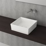Bocchi Vessel Kare Tezgah Üstü 38 cm Parlak Beyaz Lavabo