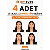 Böcek Medya BM FOTO 4 Adet Vesikalık & Biyometrik Fotoğraf Baskısı 5x6 cm Standart Ölçü Mat Fotoğraf Kağıdı