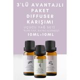 Boco 3lü Difuser Karışımı Yenilenme Biberiye & Itır & Lavanta %100 Saf Uçucu Yağı (30 ml)