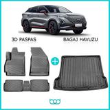 Bod Chery Omoda 5/pro 3D Havuzlu Paspas ve Bagaj Havuzu Seti - Siyah