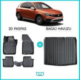 Bod Fiat Egea Cross 3D Havuzlu Paspas ve Bagaj Havuzu Seti - Siyah